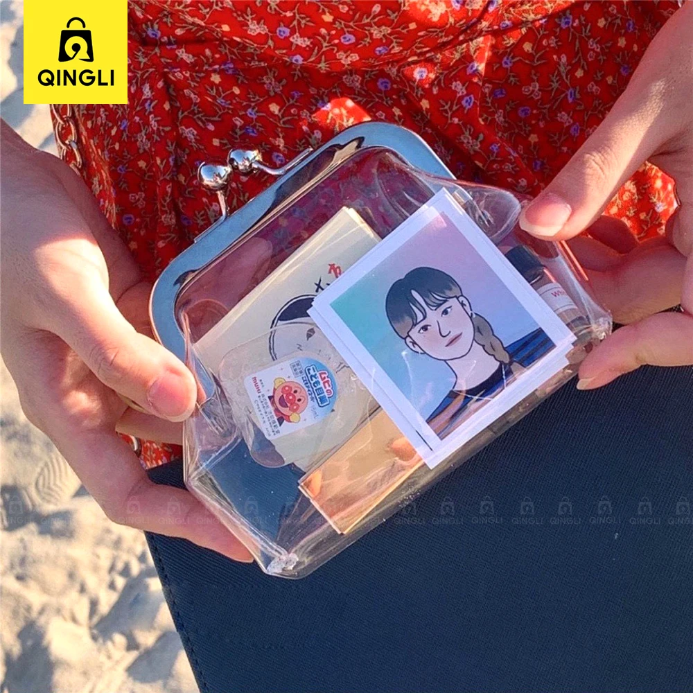 New Fashion Transparent Coin Purse Summer PVC Clear Wallet Women Lipstick Earphone Key Credit Card Storage Bag Girls Small Purse