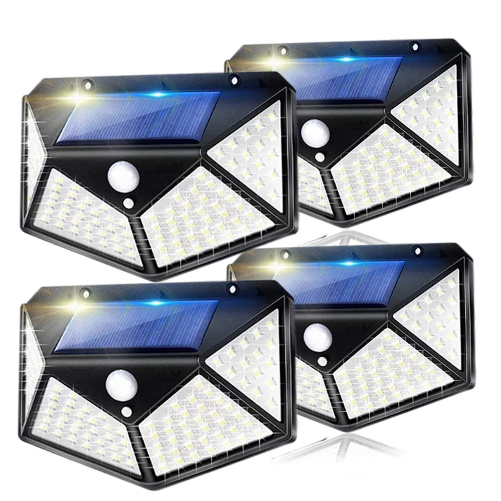 Solar Lights Outdoor 100 LED Solar Sensor Motion Light 3 Modes Outdoor Wireless Lamp Wall Lights