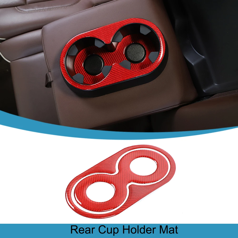 

Car Rear Armrest Cup Holder Decoration Mat Stickers Trim Ring for Chevrolet Silverado/GMC/SIERRA 2014-2018 Interior Accessories