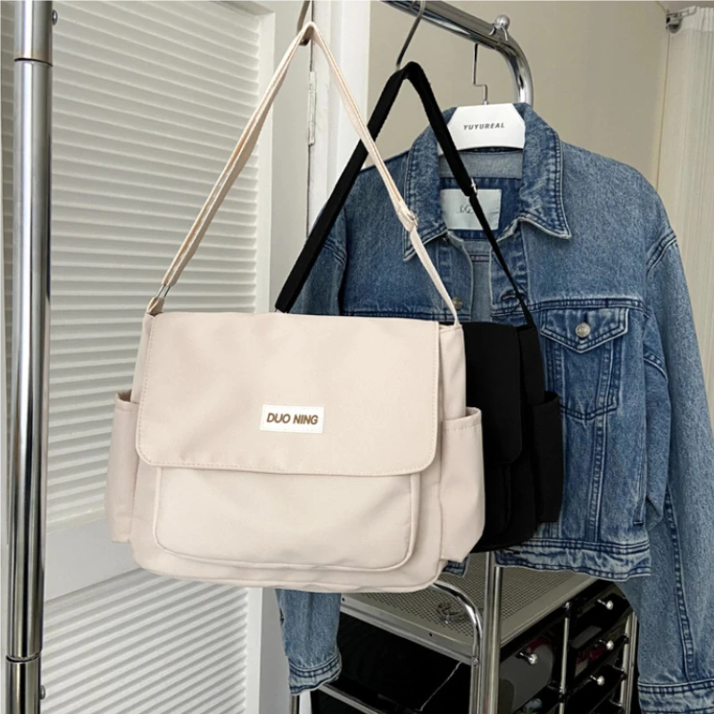 

Japanese Style Casual Nylon Shoulder Bag Women Simple Crossbody Bags For Women High School Student Messenger Bag Book Bags Bolso