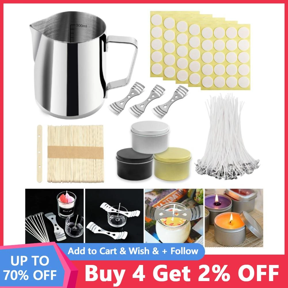Candle Making Kit Supplies Craft Tools Pouring Jars Pot Arts Tins Wicks