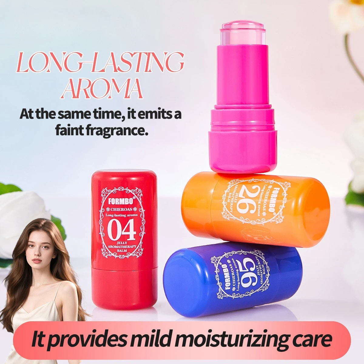 Jelly Body Fragrance Balm, Solid Perfume Balm, Long-Lasting Scent, Compact & Portable,Maintains Faint Delicate Fragrance All Day