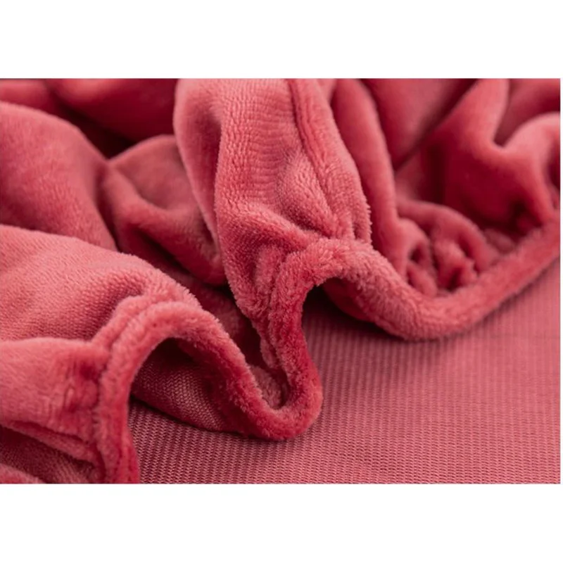 WASART Winter warm coral fleece fitted sheet elastic mattress protector cover couple 2 people luxury double bed bedsheet 150/180 2