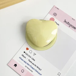 Magnetic Folding Heart - Shaped Phone Grip Holder - Cute Cartoon Design (YELLOW)