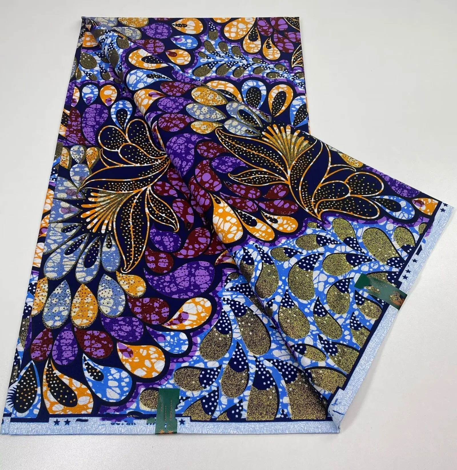 2025 100%Soft Veritable Grand Super African Wax Golden Print Fabric Real Cotton Hollandais Dutch Ankara Wax Fabric For Sewing 5
