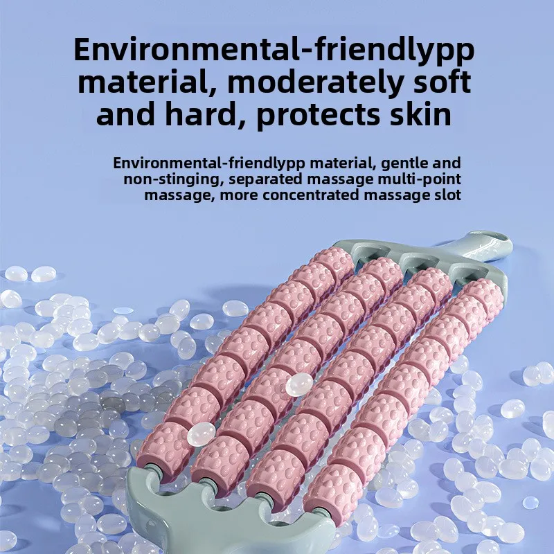 Hot Sale Newly Upgraded 4 Rows of Bendable Massage Sticks PP Material Yoga Pilate Workout Sports Recovery Relax Muscle Roller