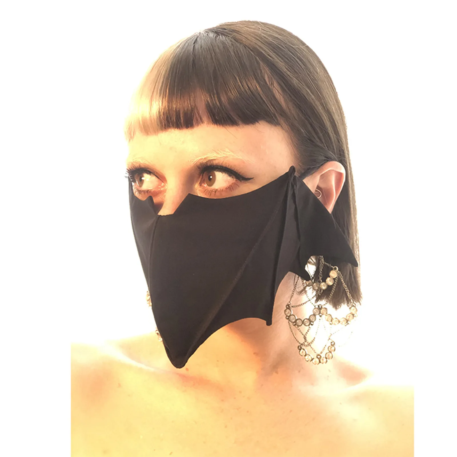 Unisex Men Women Face Mask Queer Cool Washable Role Playing Mask Trendy Windproof Dustproof Bat Halloween Dressing Masks