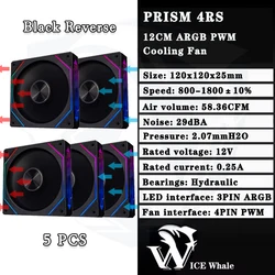 ICE Whale Prism Infinity ARGB 120mm Mirror Design PC Case Fan with Motherboard Sync and PWM Control (Other)
