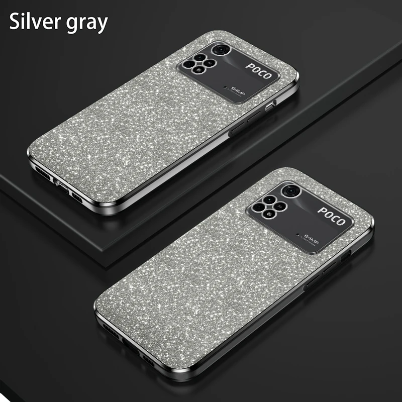 QIWEIQING Custodia Glitterata Con Magnete Per Xiaomi Poco M4 Pro 5G - Compatibile MagSafe - Rosa