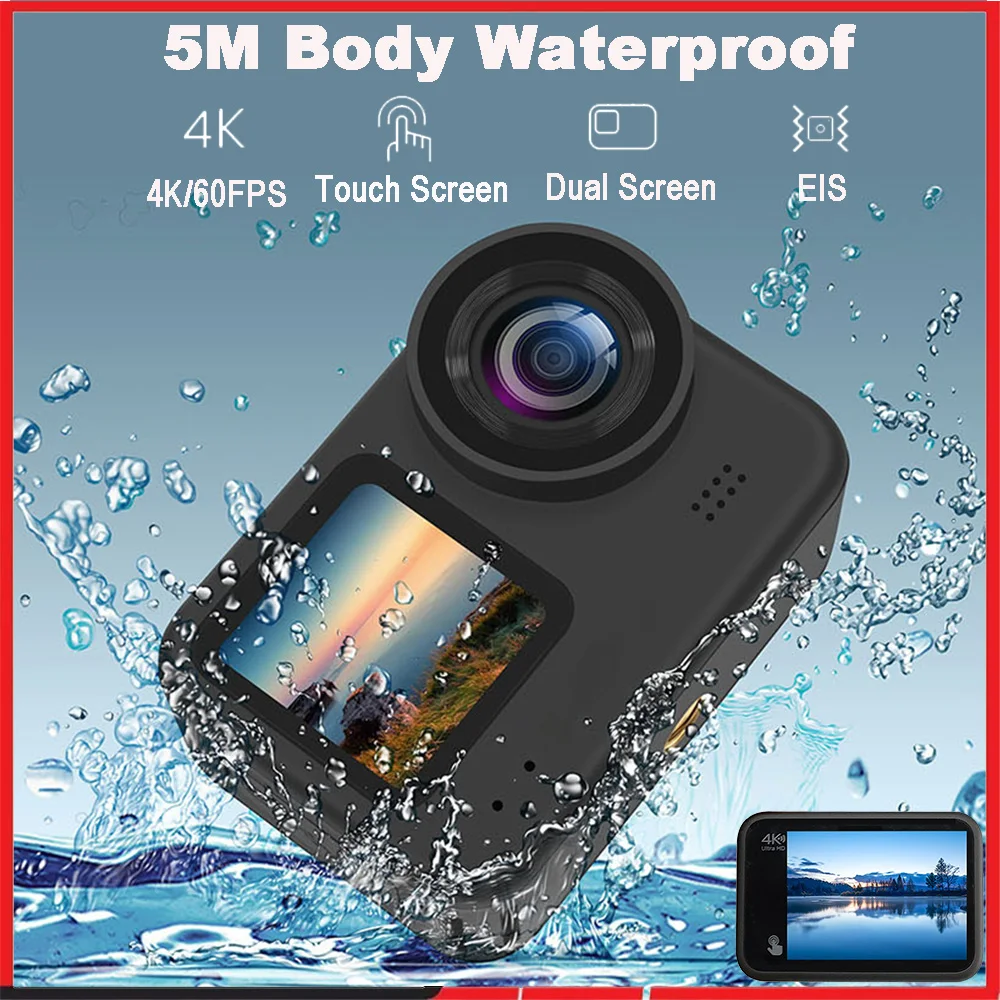 듀얼 디스플레이 터치 스크린 1080P 웹캠, 4K60FPS 20MP 액션 카메라, 5M 바디 방수 EIS 170D 고 스포츠 프로 비디오 녹화, 2 인치 Best Top5 듀얼 디스플레이 터치 스크린 1080P 웹캠, 4K60FPS 20MP 액션 카메라, 5M 바디 방수 EIS 170D 고 스포츠 프로 비디오 녹화, 2 인치 Best Top5