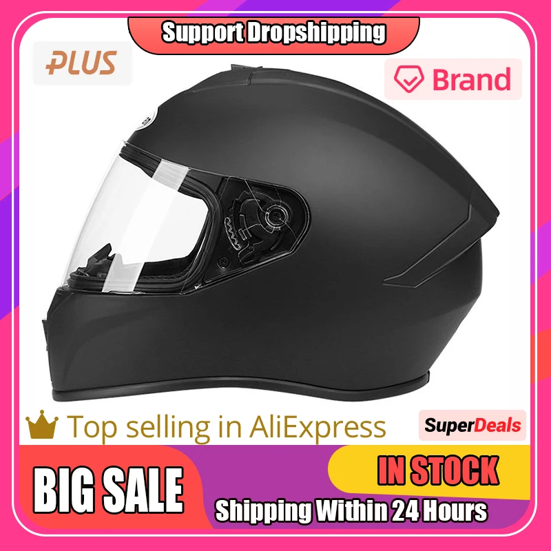 Motorcycle Safety Helmet With Hd Lens Retro Winter Riding Shock