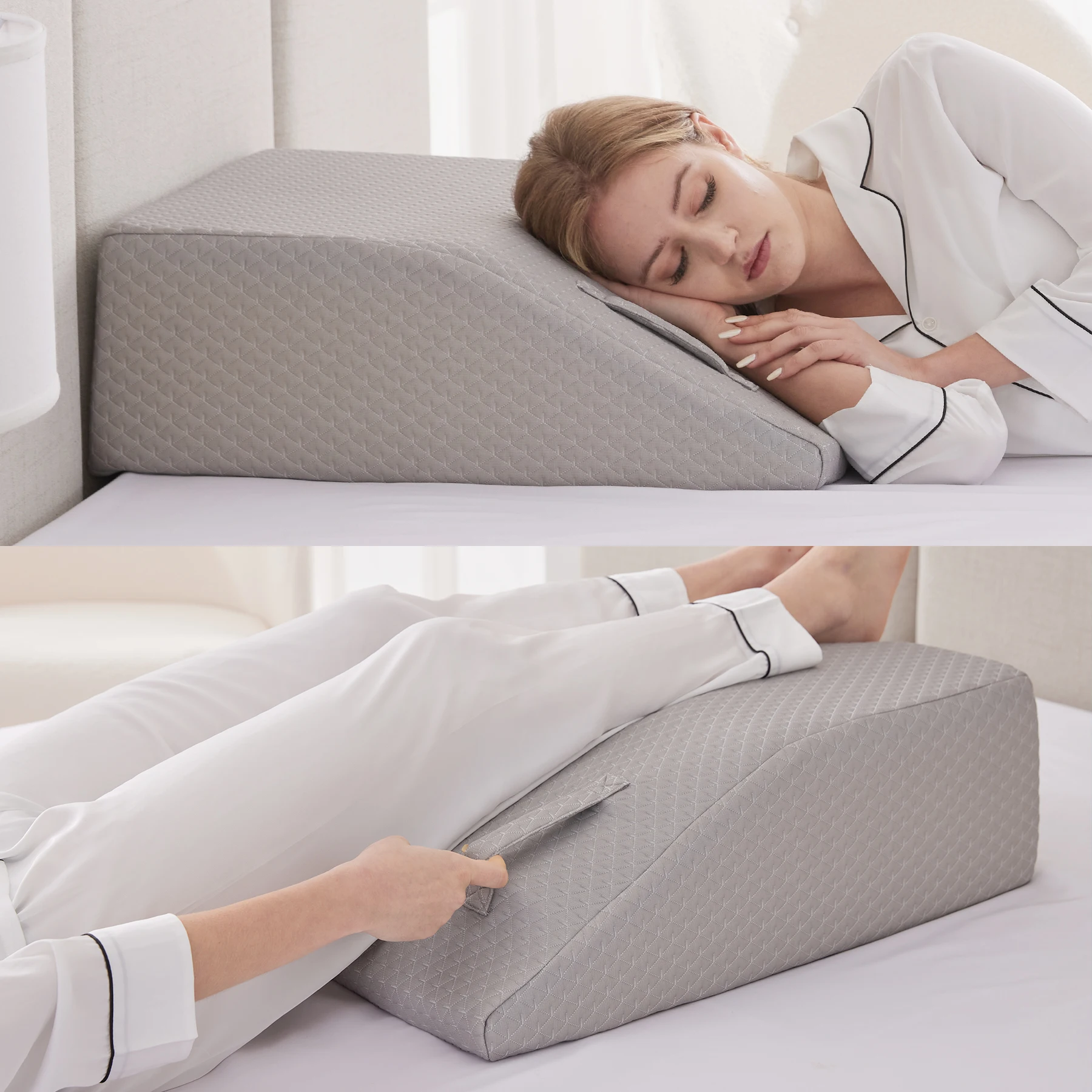 1pc Leg Raised Pillow, Sleeping, Memory Foam Pillow Leg Knee Wedge Pillow After Surgery, Swelling, Back Relax And Circulation No 2