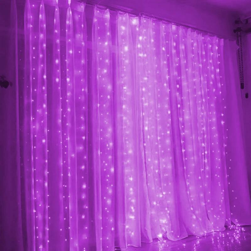 thumbnail image 1 of Guirnalda de luces LED de 3 m para decoración de Navidad, fiestas, bodas, control remoto por USB, 8 modos de iluminación en cascada, 1 of 5