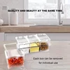 Four Compartment Transparent Seasoning Box with Spoon Lid and Storage Base, Salt, Sugar, MSG Four in One Storage Container 3