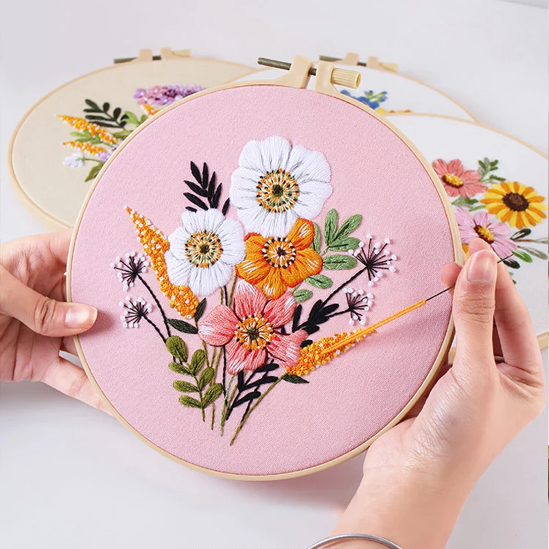 花と蝶の刺繍アート 花と蝶の刺繍キット,日曜大工の装飾,クロスステッチ,刺materials