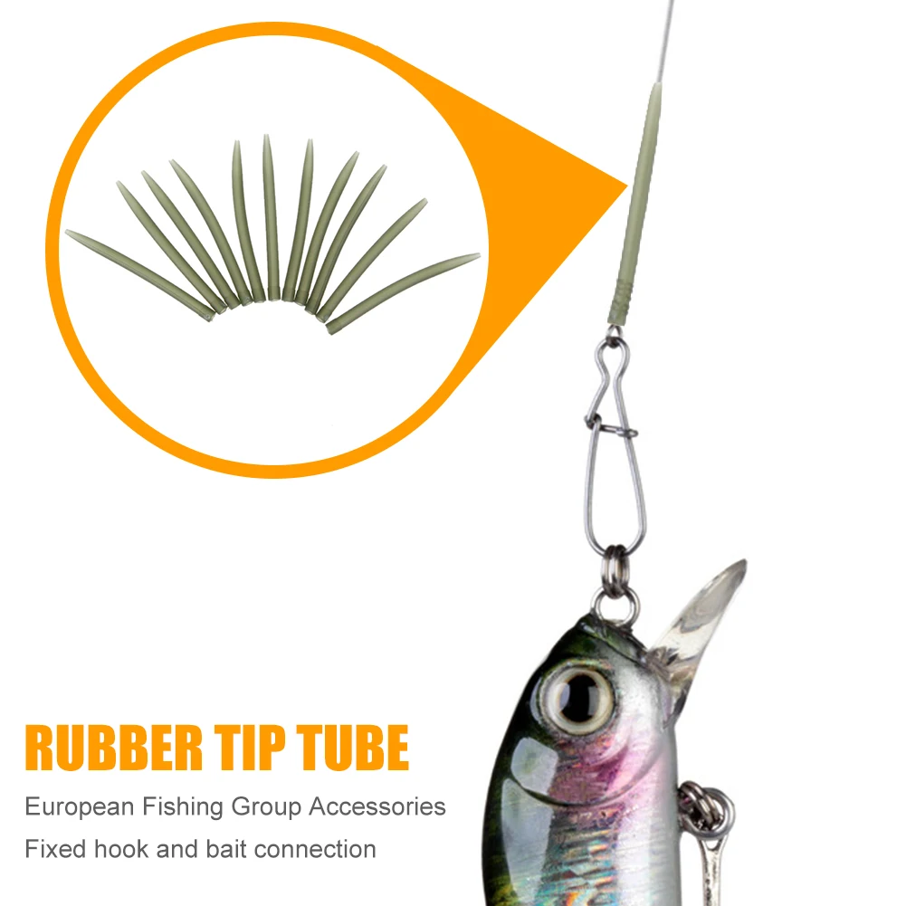 20-100PCS Quick Change Swivel Tail Rubber Anti Tangle Sleeves Carp Fishing Accessories Lead Clip for Carp Rigs Coarse Fishing Ta