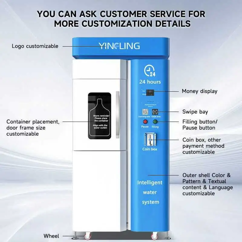 Commercial Reverse Osmosis Pure Water Vending Machine with UV Sterilization