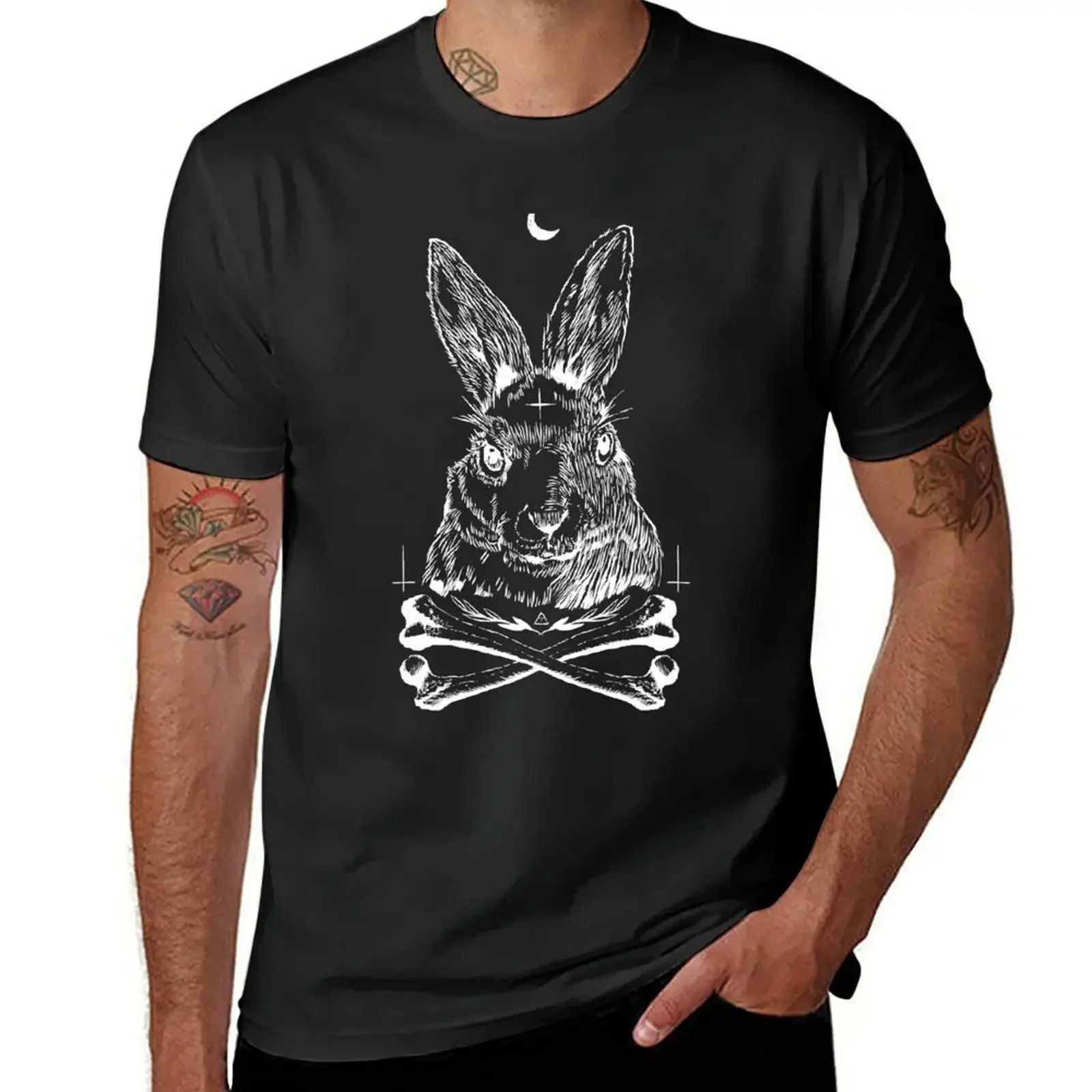 

Dark Rabbit T-shirt graphics animal prinfor boys vintage t shirts for men cotton