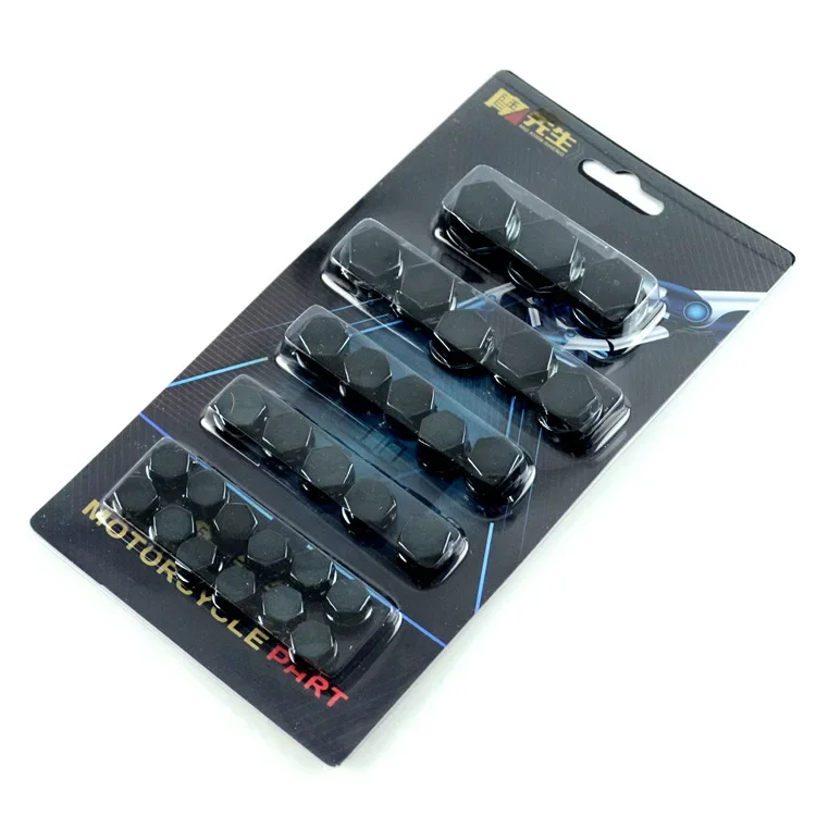 2 Set Tapa Tuercas Negro Motocicleta Decorativo Motor | Cuotas Sin Interés