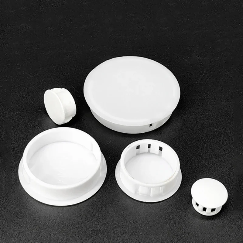 White Plastic Hole Plug Snap-on Cover Round Snap-on Plug Plastic Hole Caps Blanking End Caps Seal Stopper 5mm-50mm