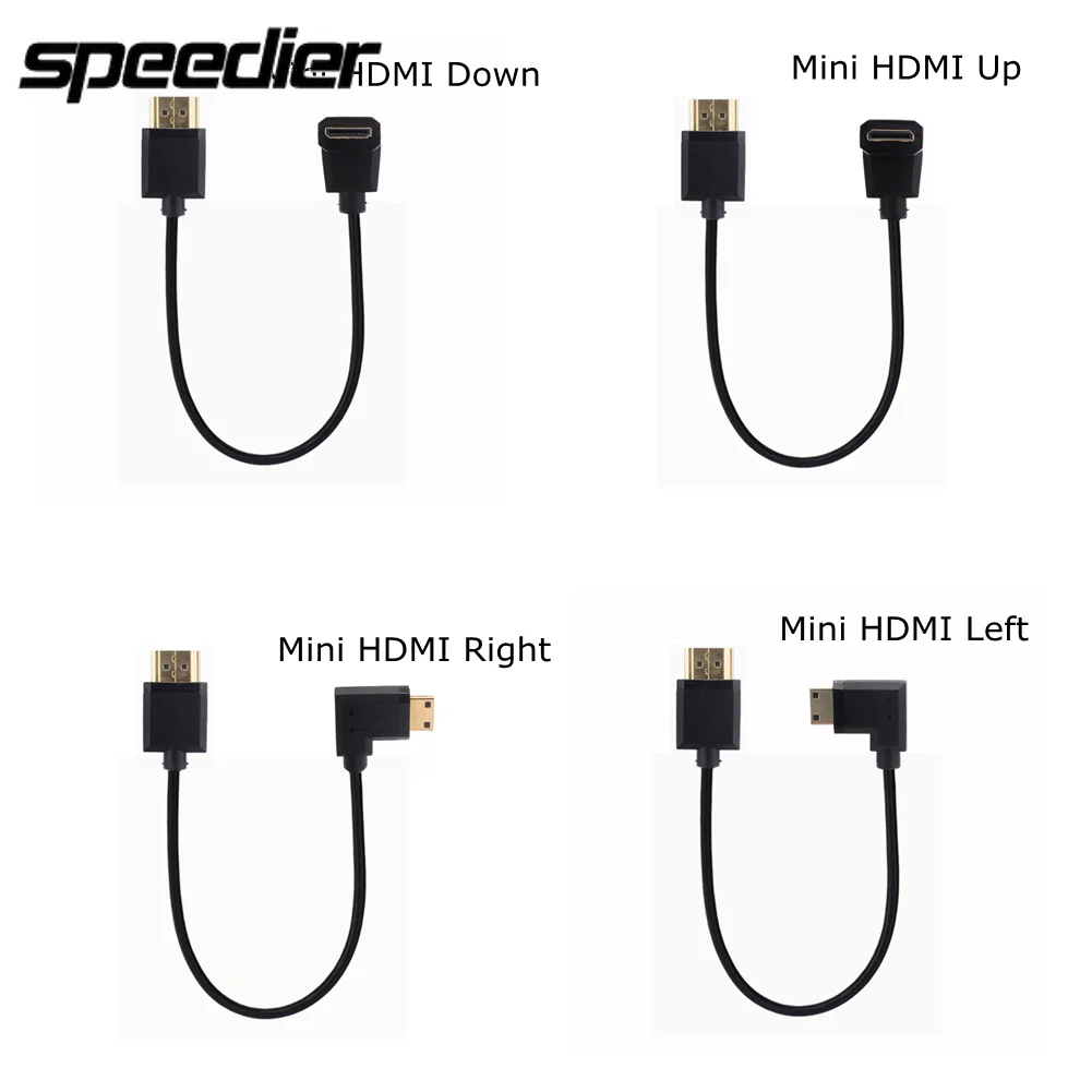 15Cm Super Soft Up Down Sinistra Destra Angolata Mini Hdmi-Compatibile Con Hdmi-2.0 Hdtv Maschio Sottile 4K Hd Fotocamera Reflex Portatile Cavo Corto