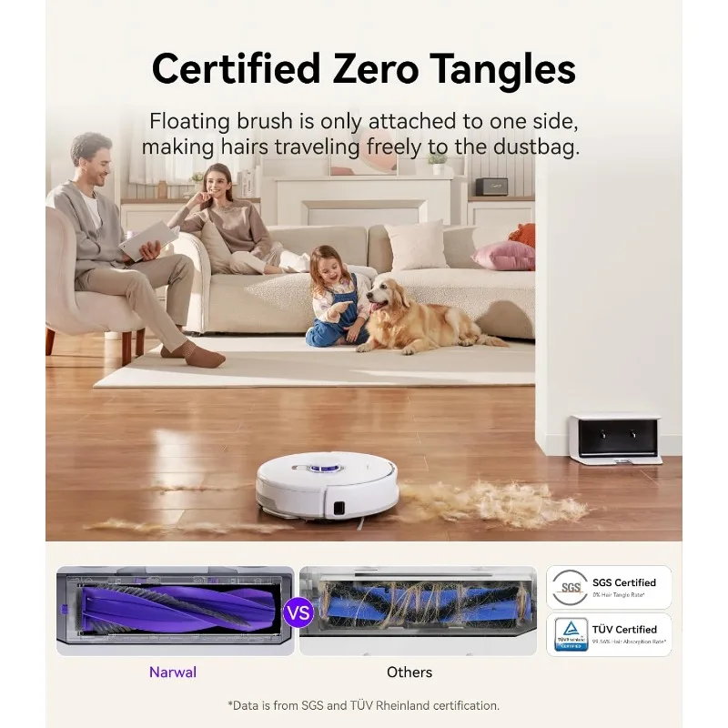 NARWAL Freo X Plus Robot Vacuum and Mop, 7-Week Dust Storage, Zero Tangles, 7800Pa Suction, Mopping,Tri-Laser Obstacle Avoidance