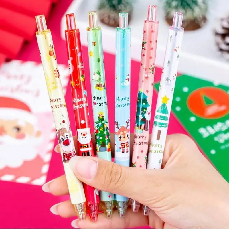 Set 26 Penne Gel A Tema Natale + 12 Mini Quaderni – Stili A Cartone Animato, Regali Di Natale Per Bambini E Adulti