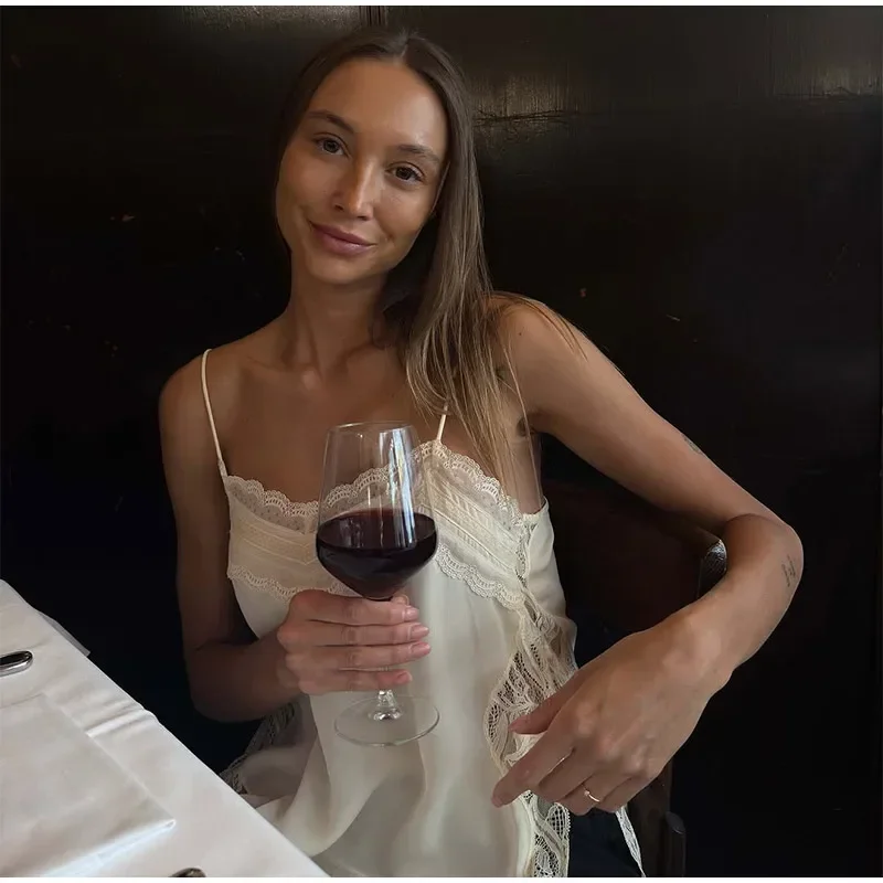 Sexy Lace Patchwork Blouses For Women, Sleeveless Square Neck, For Party Club, Vacation Chic Lady Shirts - Uniqwear