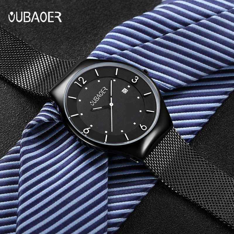 Men Watch Quartz Watches Mens Fashion Business Man Wristwatch Stainless Steel Strap Top Brand Luxury OUBAOER Waterproof Clock