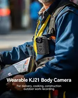 BOBLOV KJ21 Caméra corporelle de police 1296P HD, enregistrement 10 heures, vision nocturne, caméra portable légère pour la sécurité extérieure 5