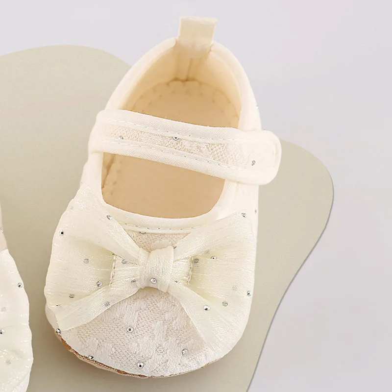 Baby Girls Lace Bow Shoes Soft Sole Walking