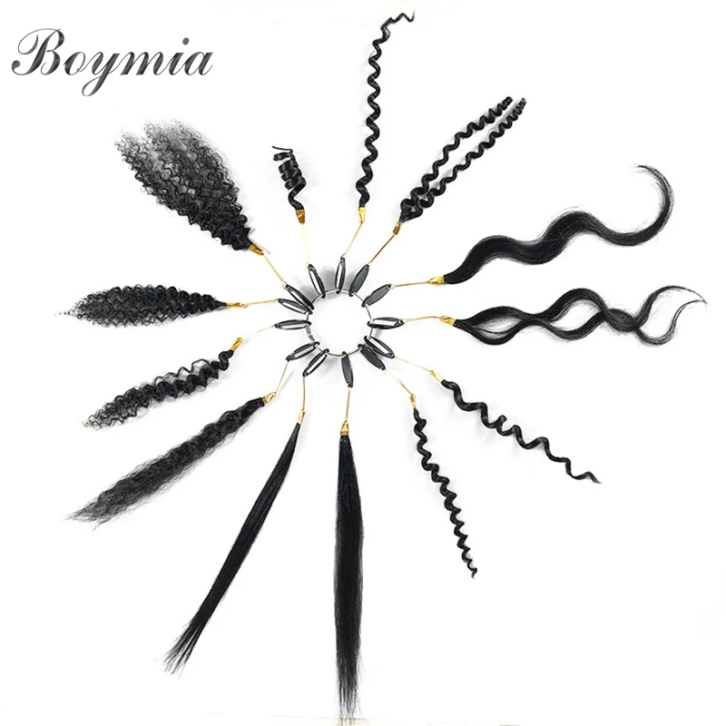 Boymia Natural Human Hair Texture Chart 13 Tips Kinky Curly Yaki Straight Body Wave Loose Wave Afro Kinky Curly Salon Wavy Rings