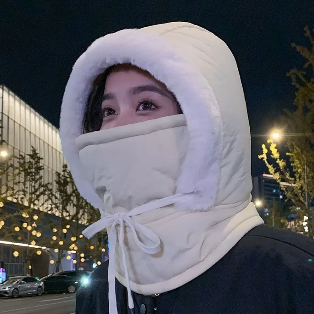 Neck Warmer Down Cotton Balaclava Ski Mask Warm Windproof Warm Hat Dustproof 4-in-1 Ear Protection Hat Unisex