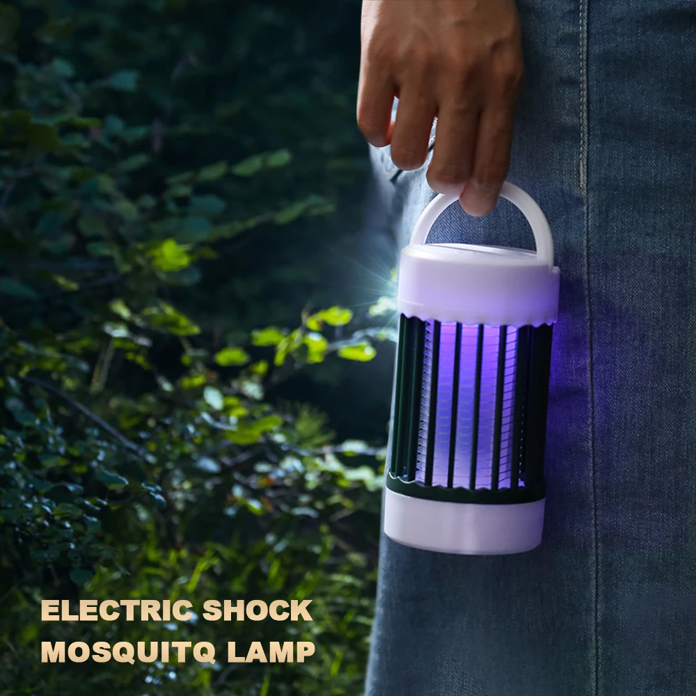 USB Recharge Electric Shock Mosquito Killer Lamp UV Light Anti Mosquito Fly Insect Trap Outdoor Camping Lighting Lights