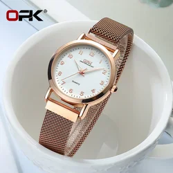 Elegant Quartz Watch with Magnetic Strap and Automatic Clasp (8115 Rose gold)