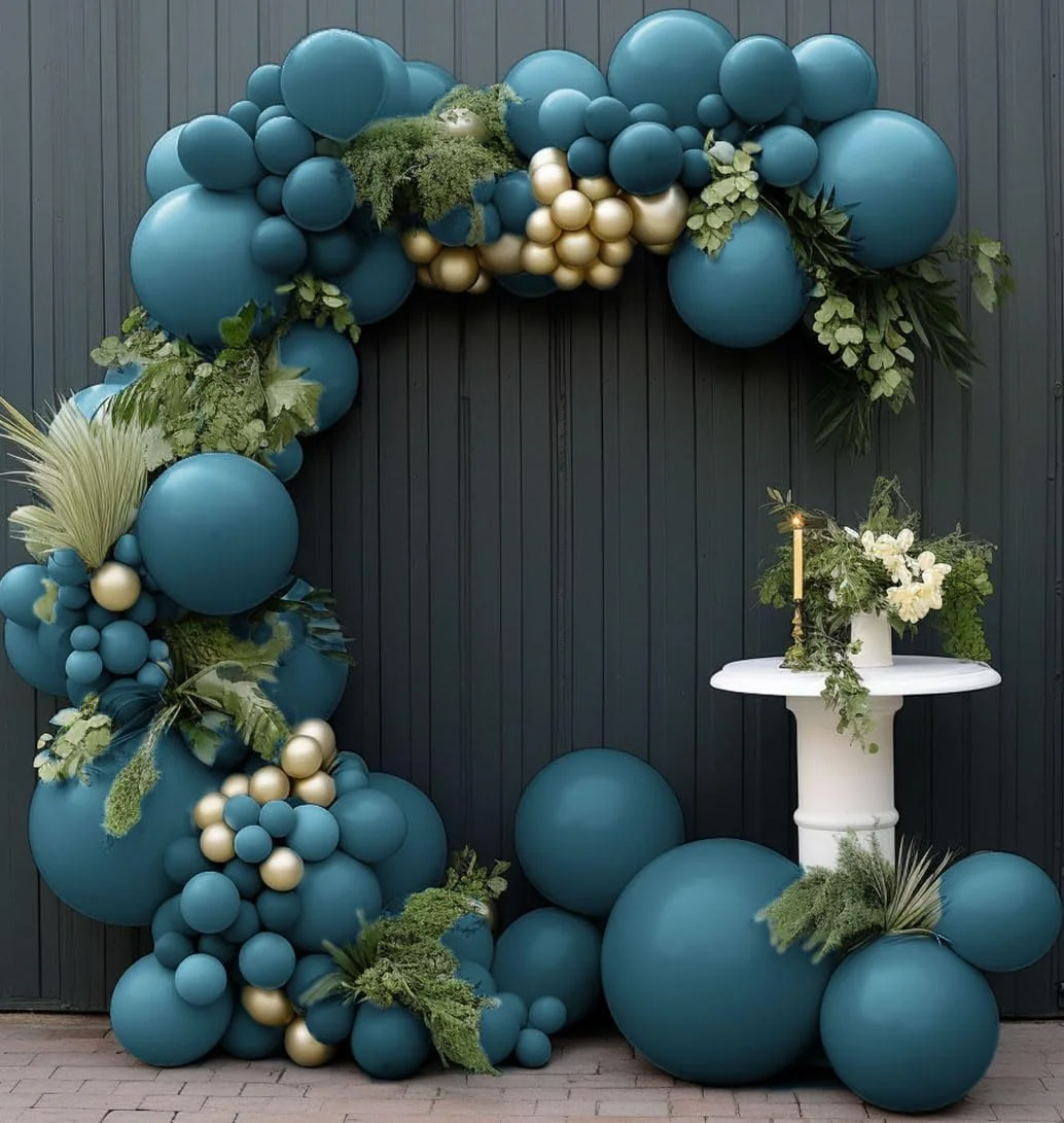 Elegant Dusty Blue Balloons for Birthday and Baby Shower Decor