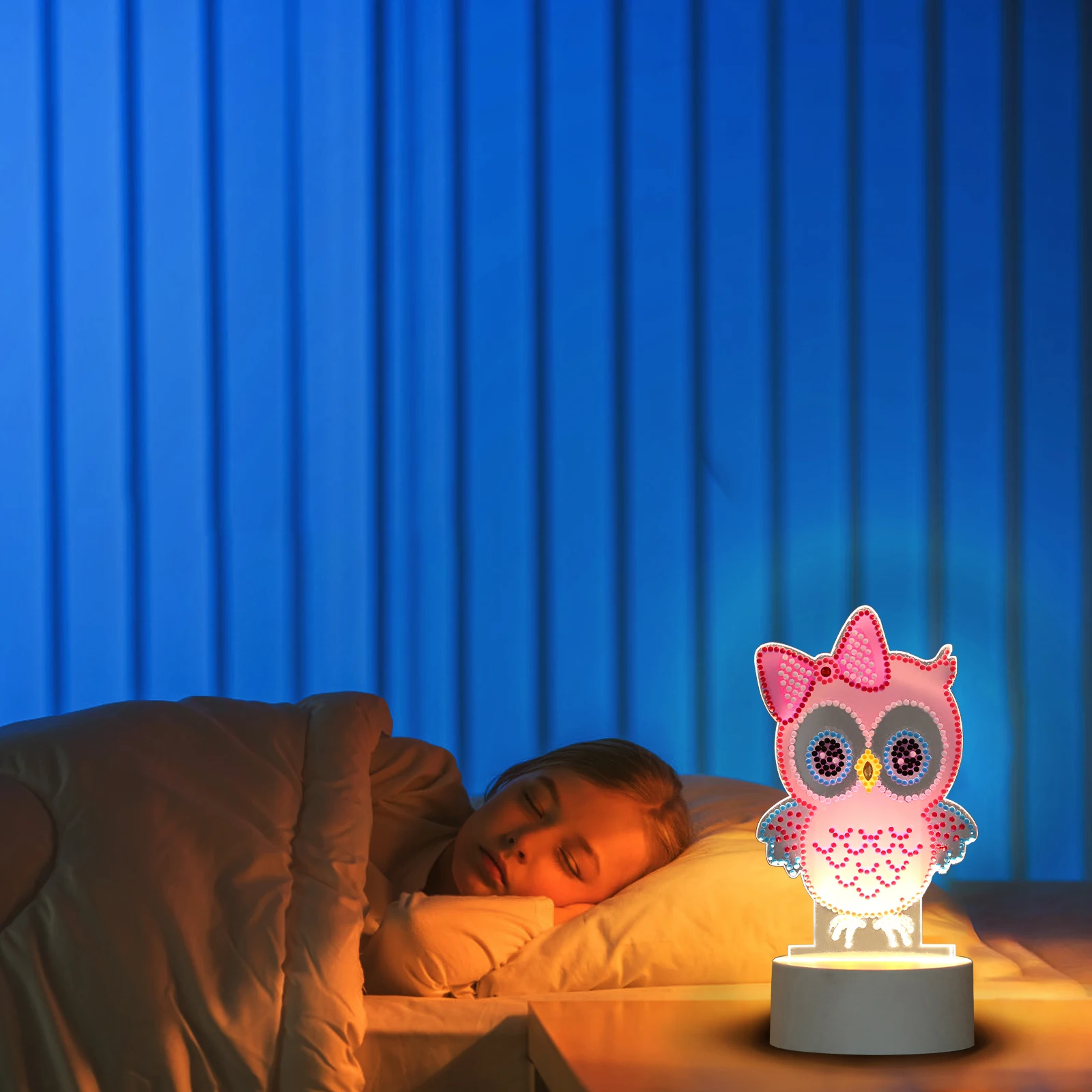 DIY LED Night Light Diamond Painting Cross Stitch Pink Diamond
