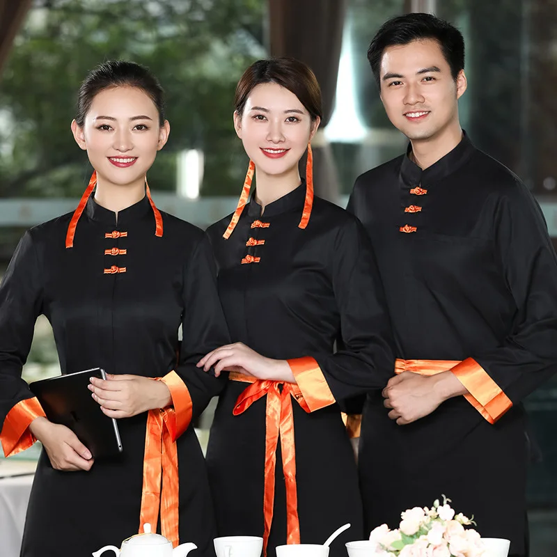 

Hotel Work Clothes Fall Dining Teahouse Clothing Hot Pot Restaurant Waiter Workwear Long Sleeve Barbecue Canteen