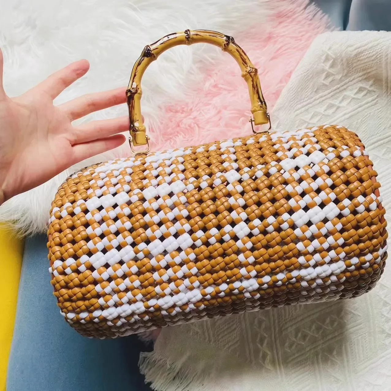 DIY With Buckle Bag Accessories Gift Box Handle Bamboo Purse