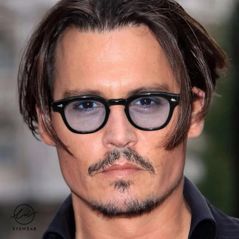 LM Fashion Johnny Depp Style Round Sunglasses Clear Tinted Lens Women Sun  Glasses Men TONY Blue Eyewear Ocean Lens UV400 - AliExpress