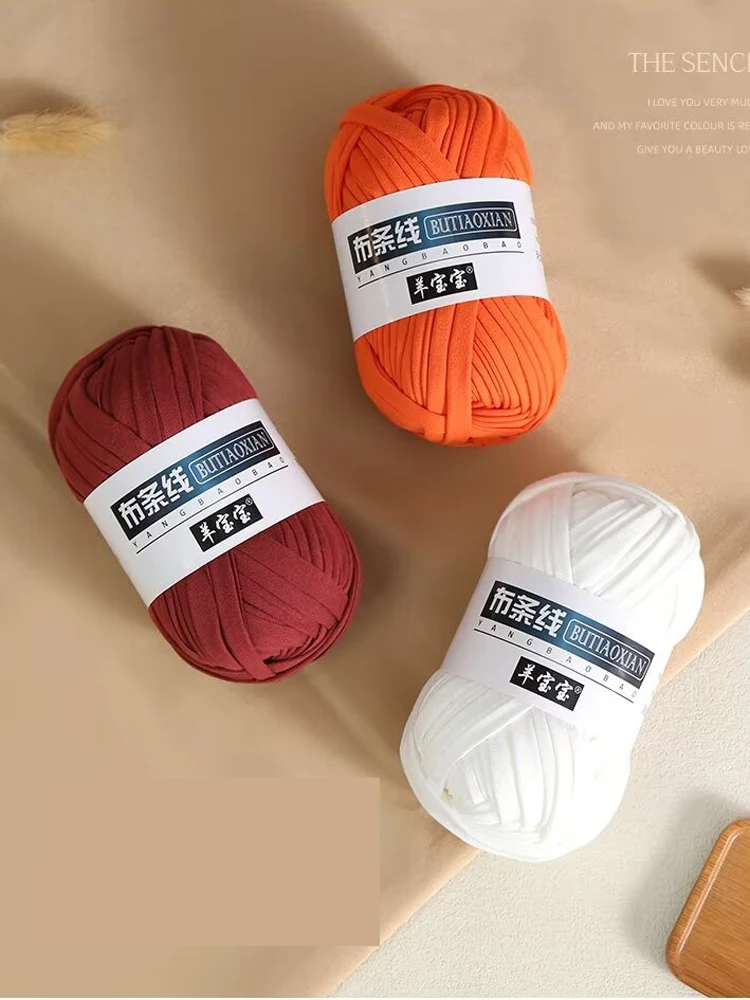 2Pcs T Shirt Crochet line Thick Soft Cloth Yarn for Hand Knitting Crocheting Woven Handbag Blanket mat slipper Thick Flat thread 4