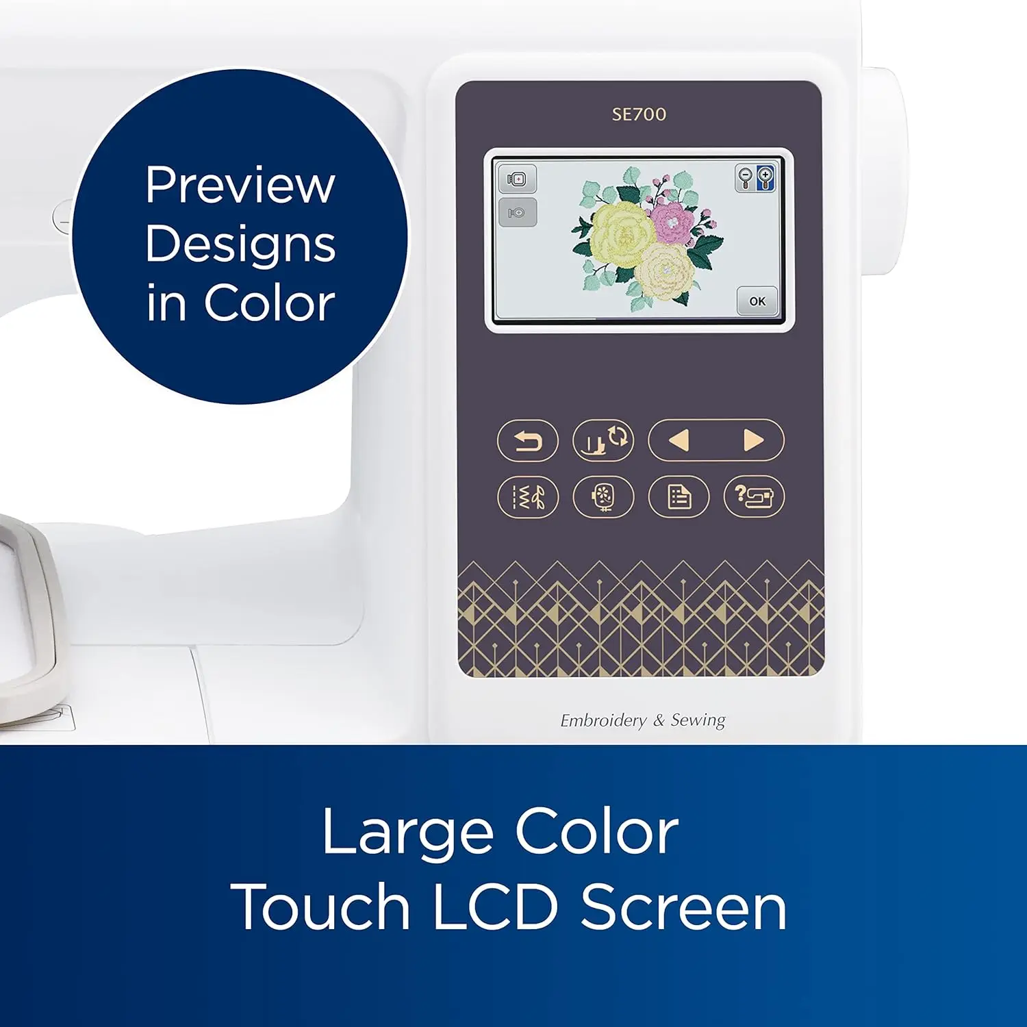 Brother Se700 Sewing And Embroidery Machine, Wireless Lan Connected, 135 Built-In Designs, 103 Built-In Stitches, Computerized,