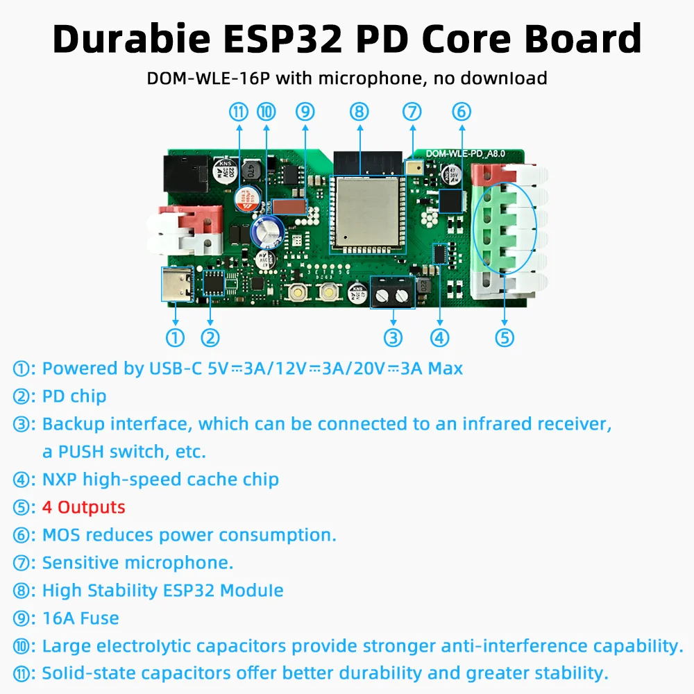 รูปสินค้า ตัวควบคุมเสียง ESP32 สำหรับไฟพิกเซล