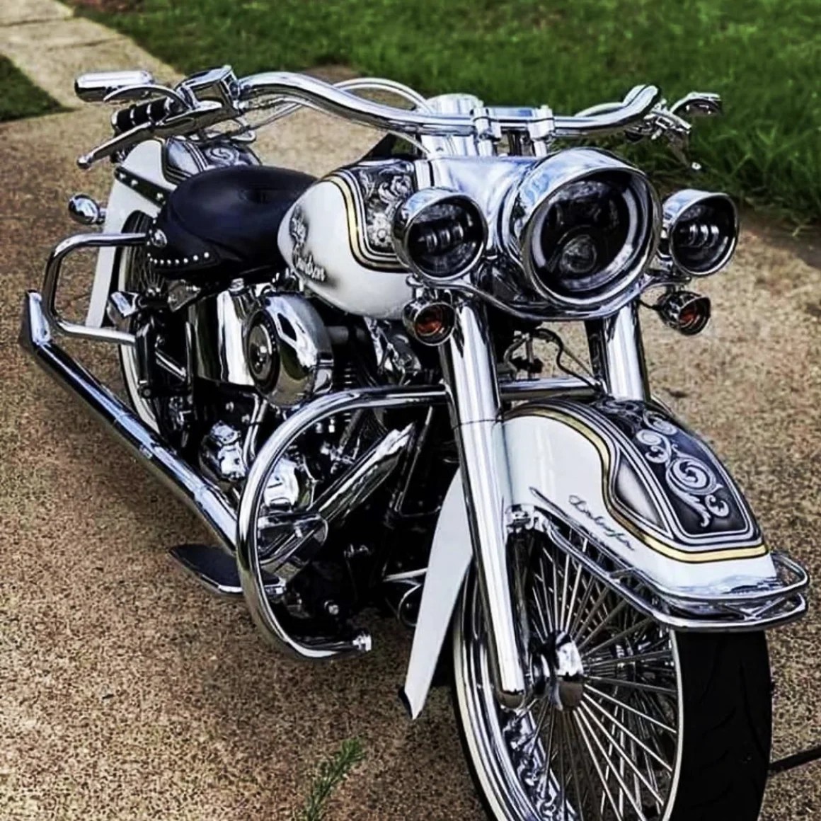 オートバイクバックミラー (クロム-HL)-8 mmハンドルバー透かし彫ハーレー オートバイクバックミラー (クロム-HL)-8 mmハンドルバー透かし彫ハーレー