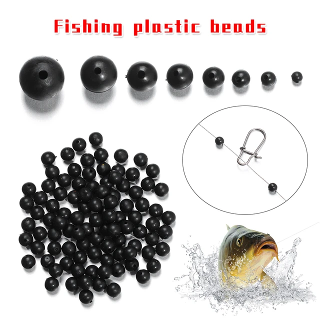 100pcs/lot Soft/Hard Fishing Beads Space Stopper Black 3mm-12mm Round Rubber  Beans Fishing Lures Bait Hook Rig Accessories - AliExpress