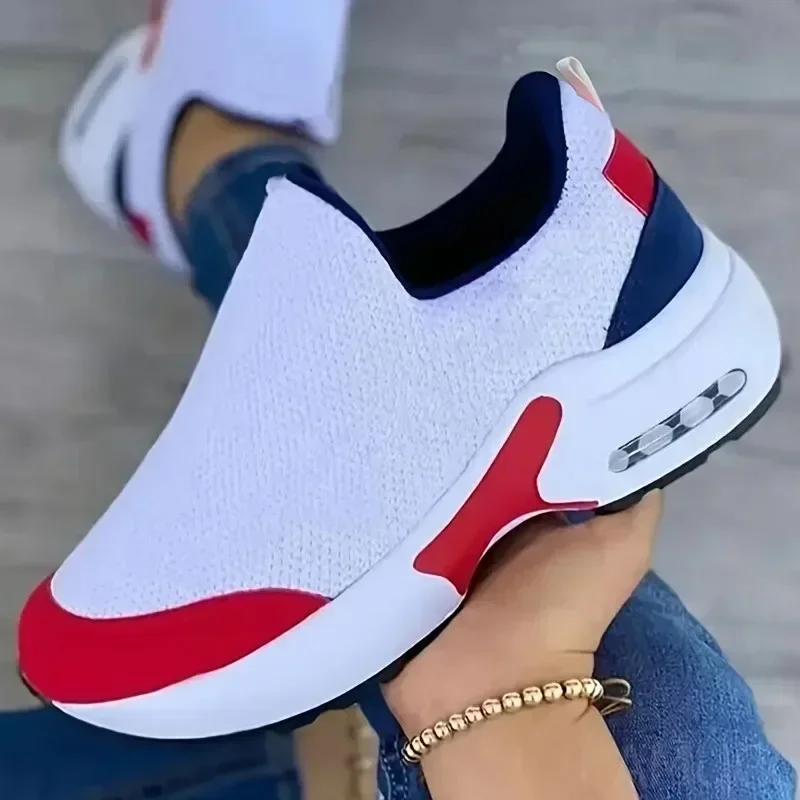 امرأة أحذية رياضية بلون منصة الموضة تنفس فلكنيز ال...