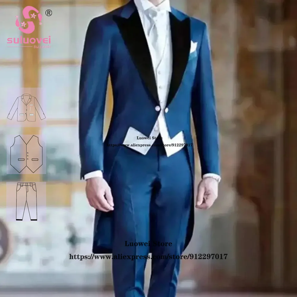 

Performance Clothing Suits For Men 3 Pieces Blazer Vest Pants Set New Handsome Formal Wedding Tuxedos Costume Homme Pour Mariage