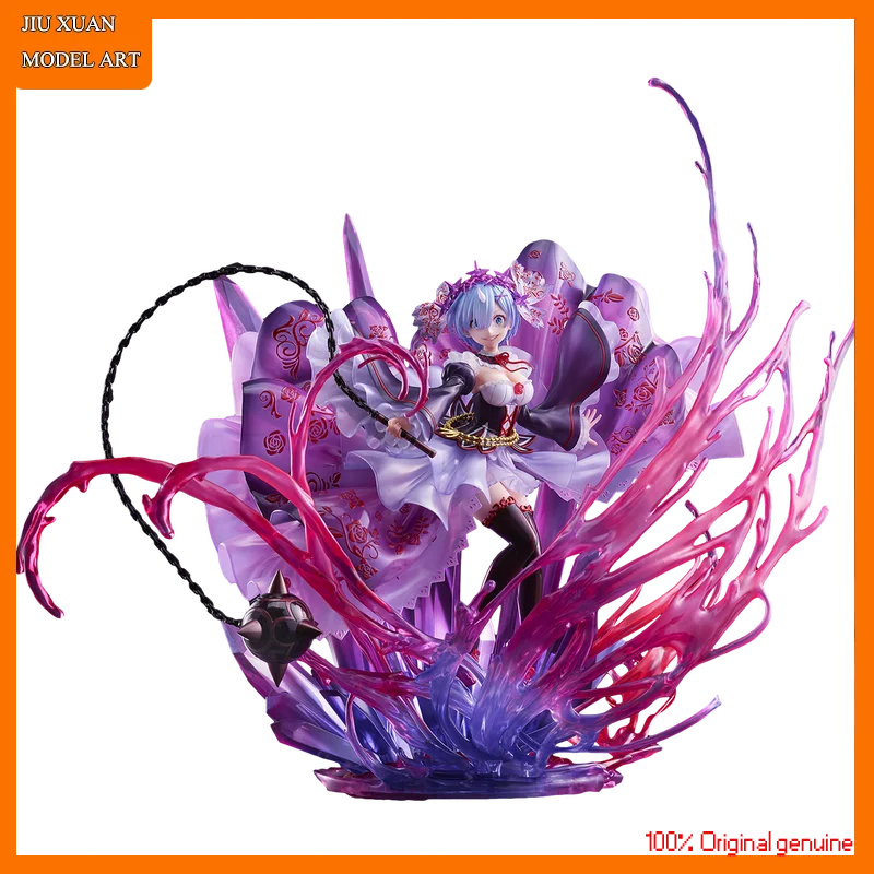 100 OriginalAnime ReZero Demon REM Crystal dress 30CM PVC Action