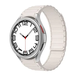 Gap-Free Silicone Magnetic Bracelet Band for Watch 5 Pro 45mm (Starlight)