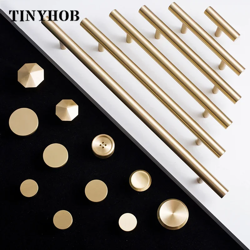Furniture Handles Kitchen Door Handles Solid Brass D12mm Cabinet Handles Furniture Drawer Pulls Drawer T Bar Kitchen Pulls Furniture Handle Hardware